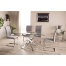 Стол обеденный SIGNAL AGIS II прозрачный/хром 140/80